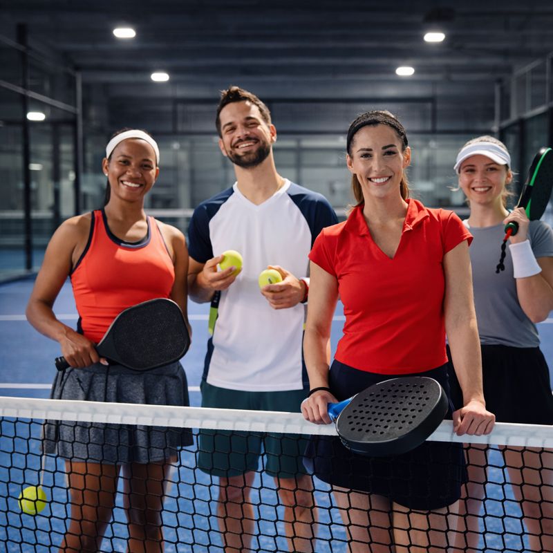 joueurs dans un complexe de sports de raquette
